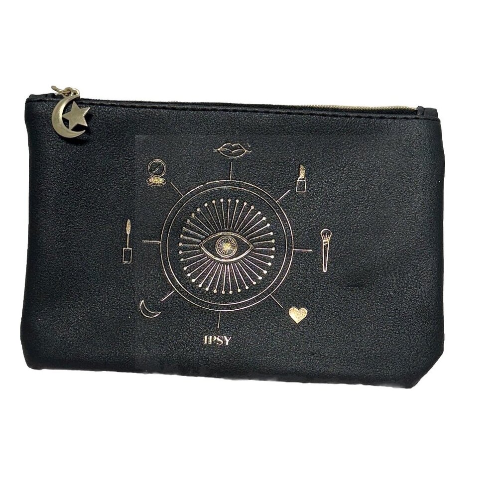 Ipsy Glam Bag Oct 2020 You’re Magic Black Gold Celestial Makeup Cosmetic Pouch